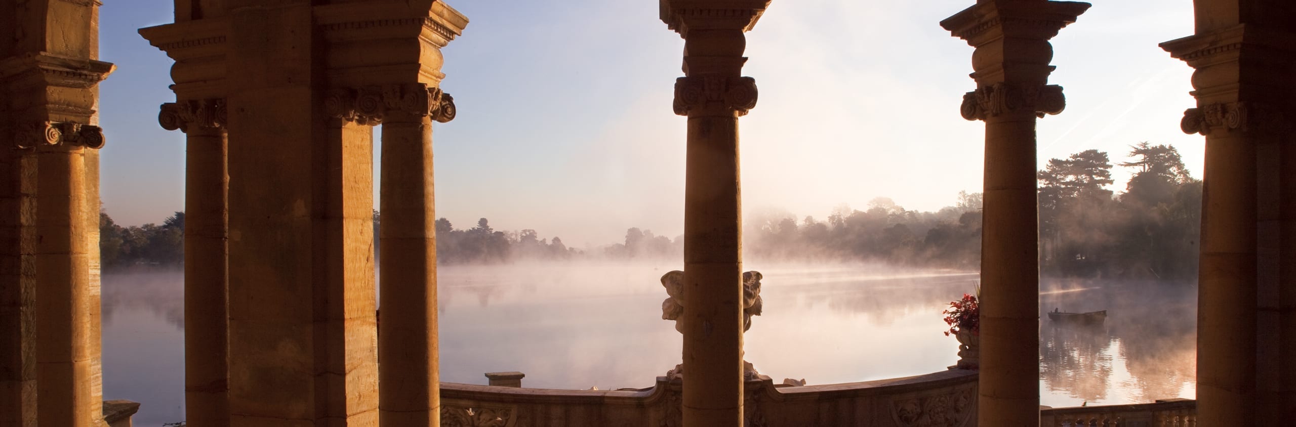 Fog on the top of a lake